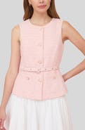 ZOE AND CLAIRE Belted Tweed Vest
