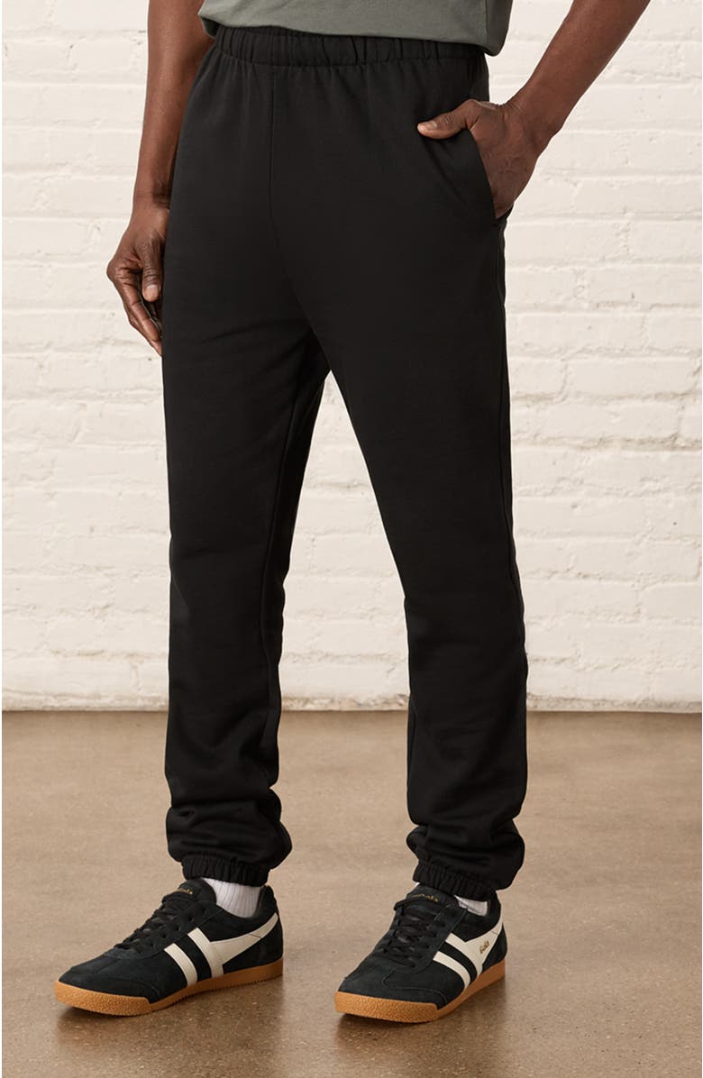 Pact Organic Brushed Fleece Sweatpant, Alternate, color, Black