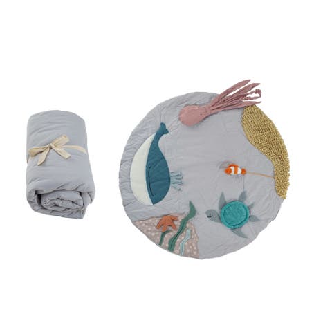 Polyester Roll-up Playmat With Sea Creatures