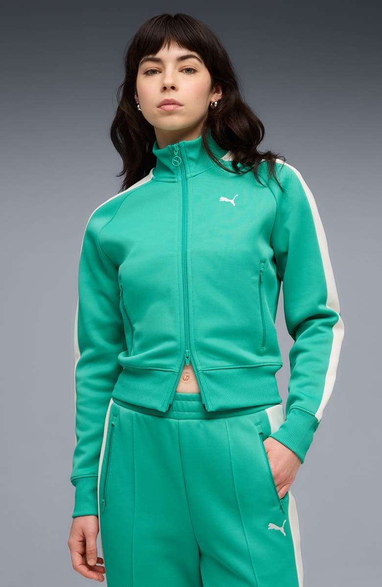 PUMA T7 Always On Crop Track Jacket, Main, color, Vibrant Green