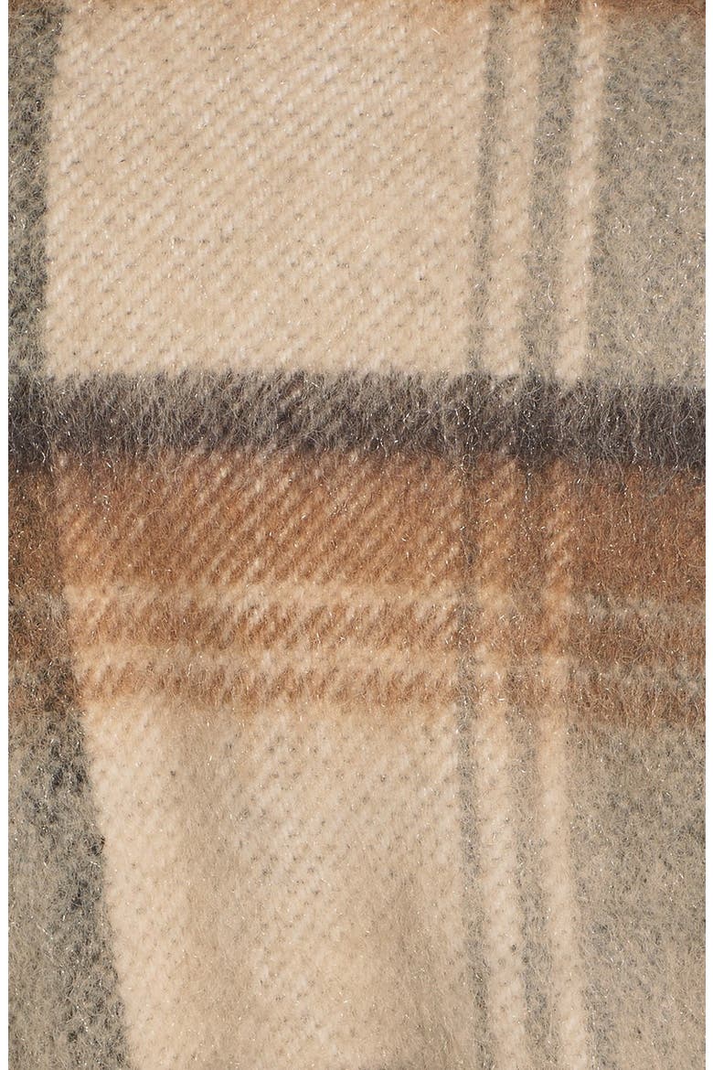 Belted Plaid Wrap Coat, Alternate, color, ORANGE BEIGE PLAID