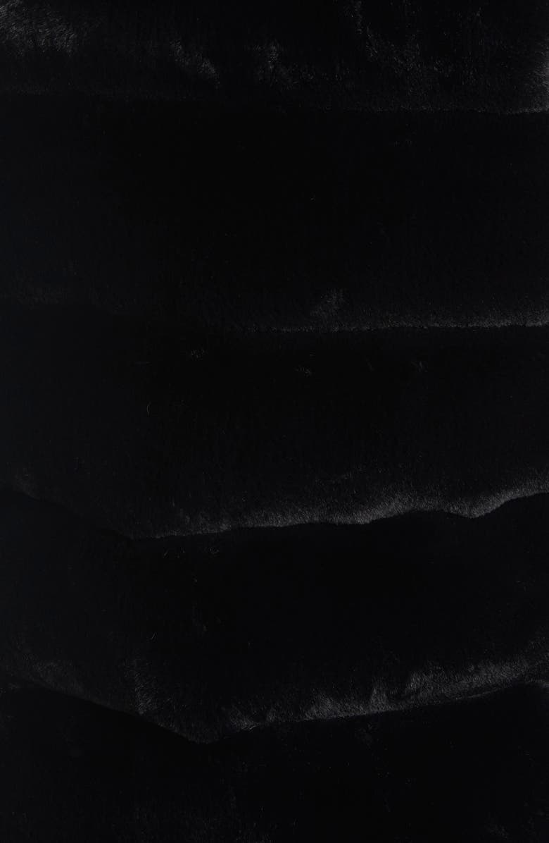 Via Spiga Hooded Faux Fur Vest, Alternate, color, Black