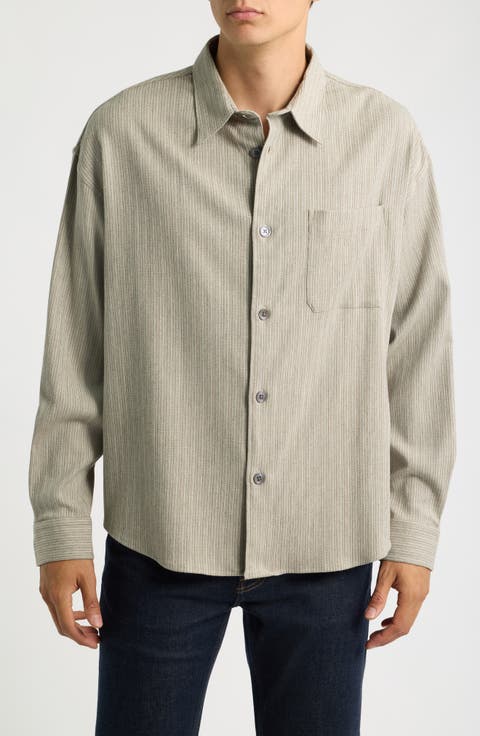 Wool Blend Button Up Shirt