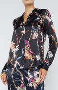 L'AGENCE Tyler Floral Print Long Sleeve Silk Shirt