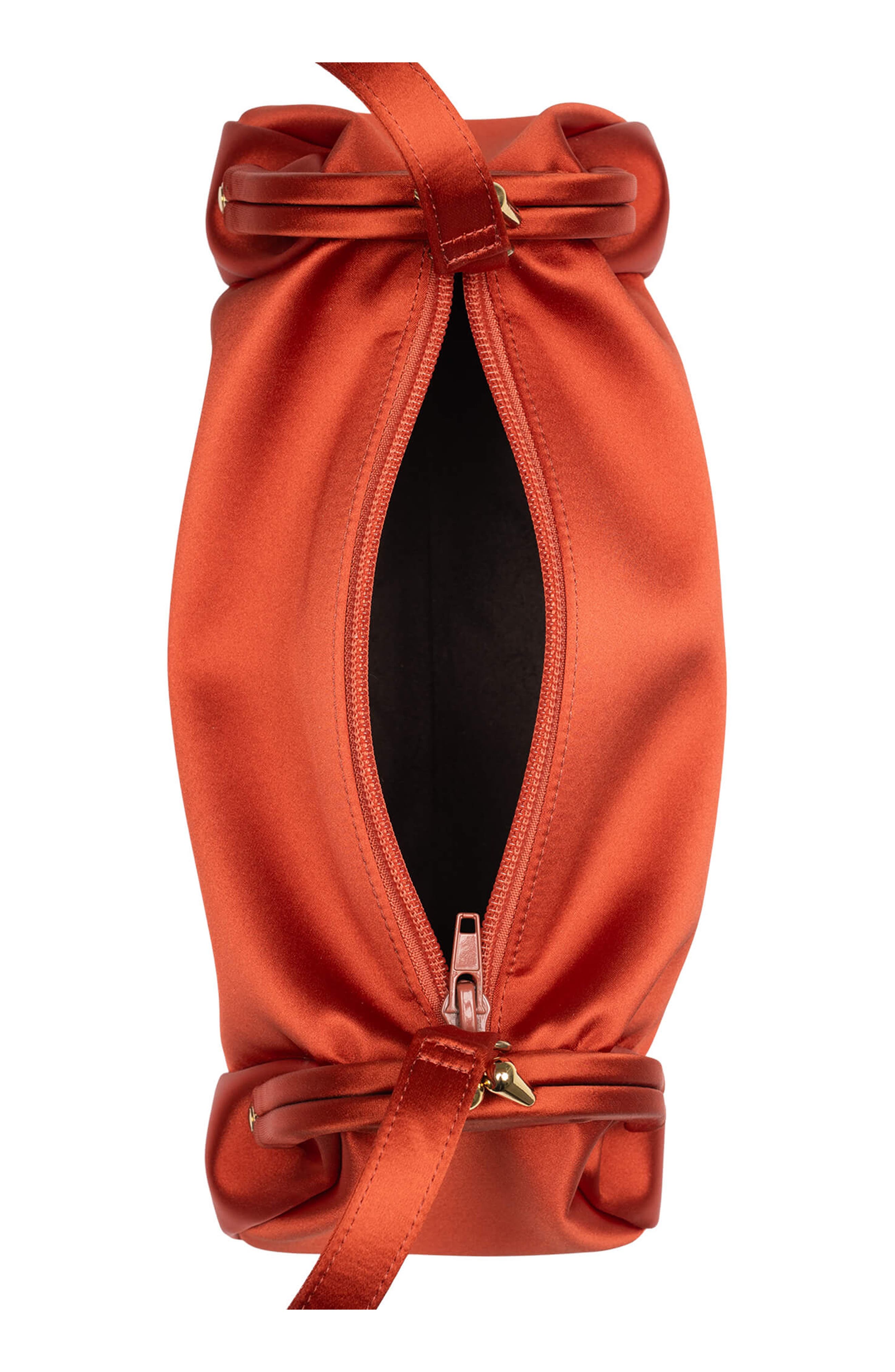 Jeffrey Campbell On-Sunset Satin Shoulder Bag, Alternate, color, Orange Satin Gold