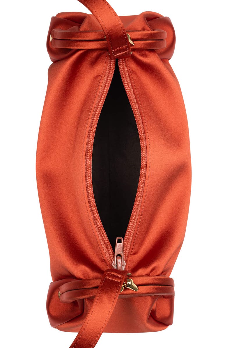Jeffrey Campbell On-Sunset Satin Shoulder Bag, Alternate, color, Orange Satin Gold