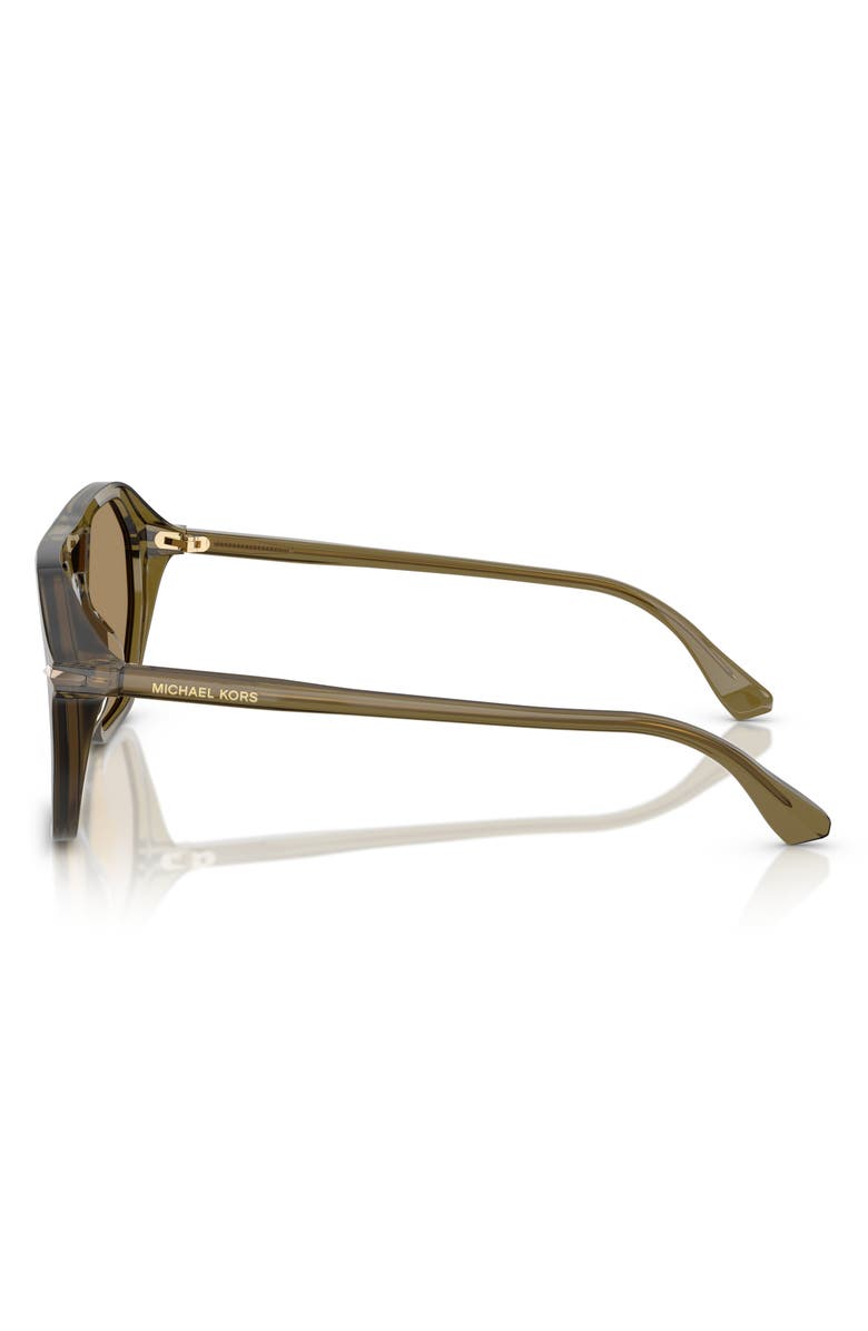 Michael Kors Jackson Hole 57mm Pilot Sunglasses, Alternate, color, Olive Transparent / Olive