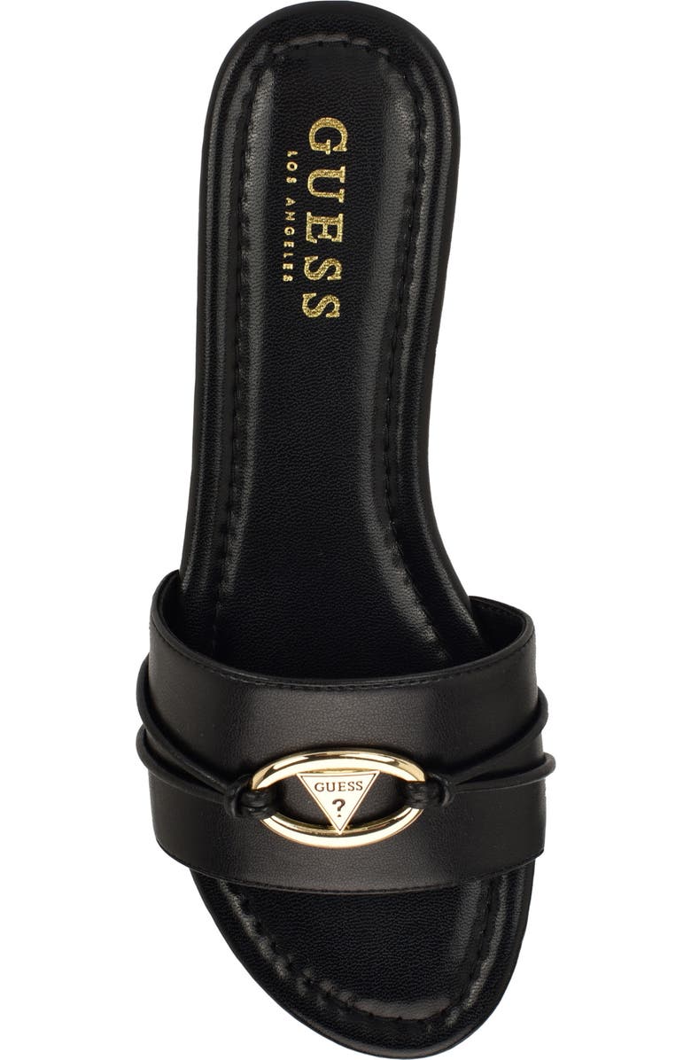 GUESS <p>Flynzy Faux Leather Slide Sandal (Women)</p>, Alternate, color, Black