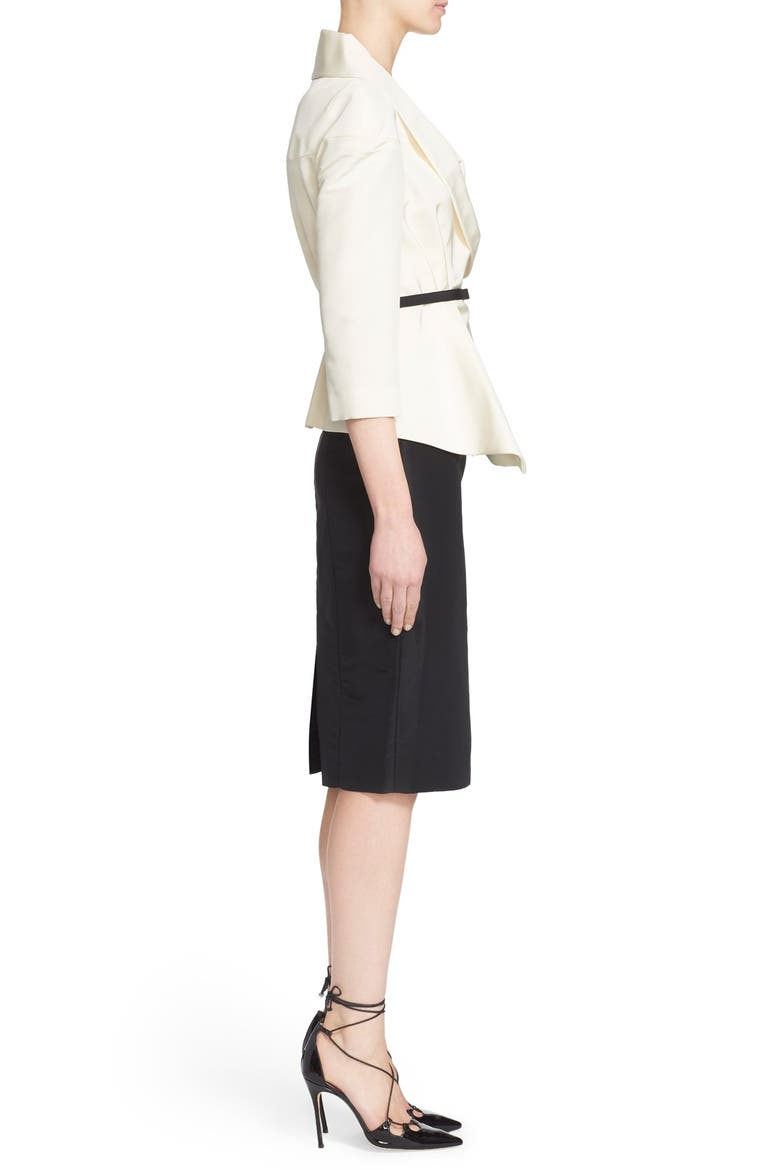 Belted Silk Wrap Blouse, Alternate, color, WHITE