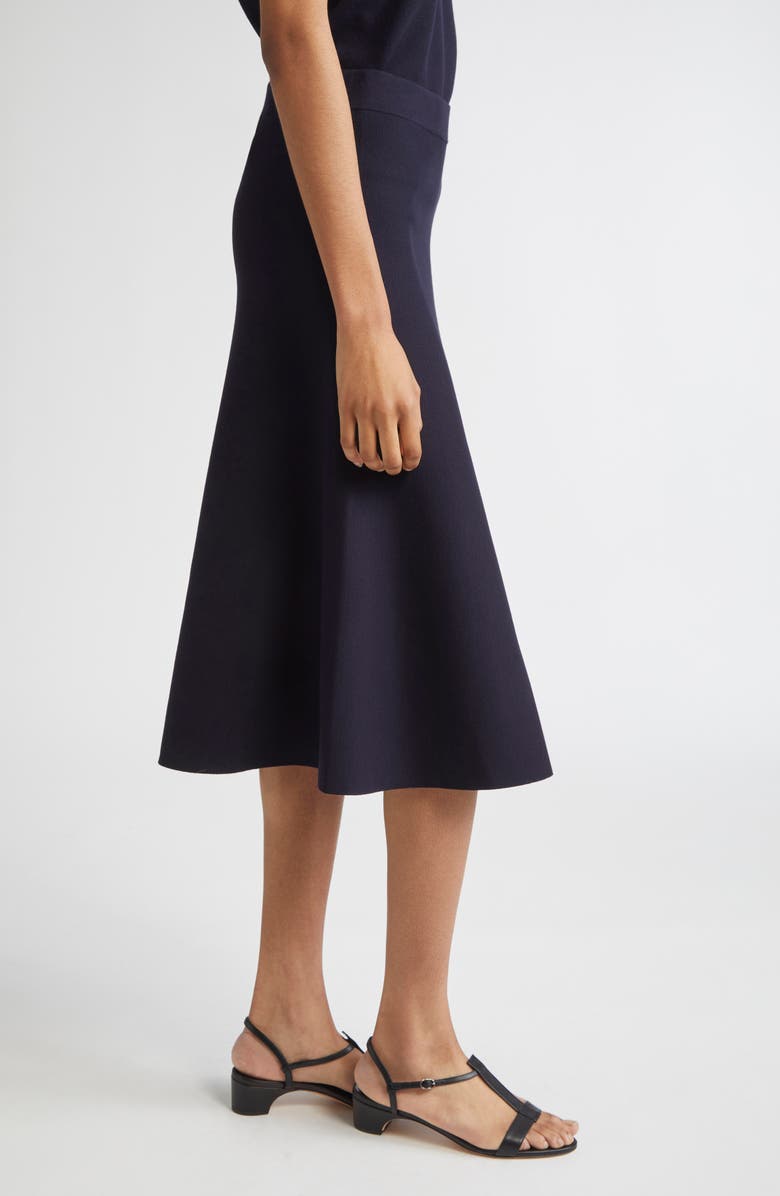 Max Mara Studio Giusy Knit Flared Skirt, Alternate, color, Navy