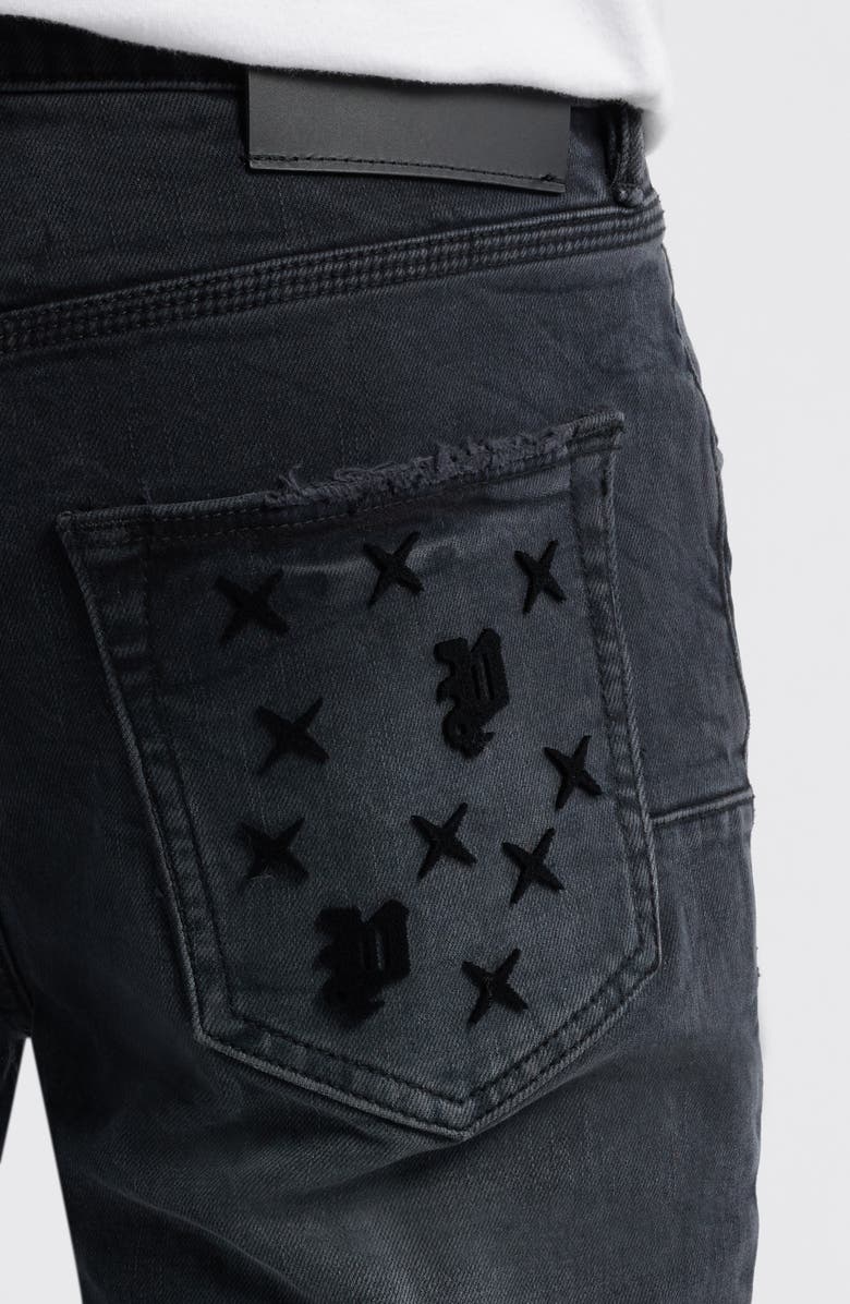 PURPLE BRAND Tuffetage Monogram 3D Distressed Skinny Jeans, Alternate, color, 