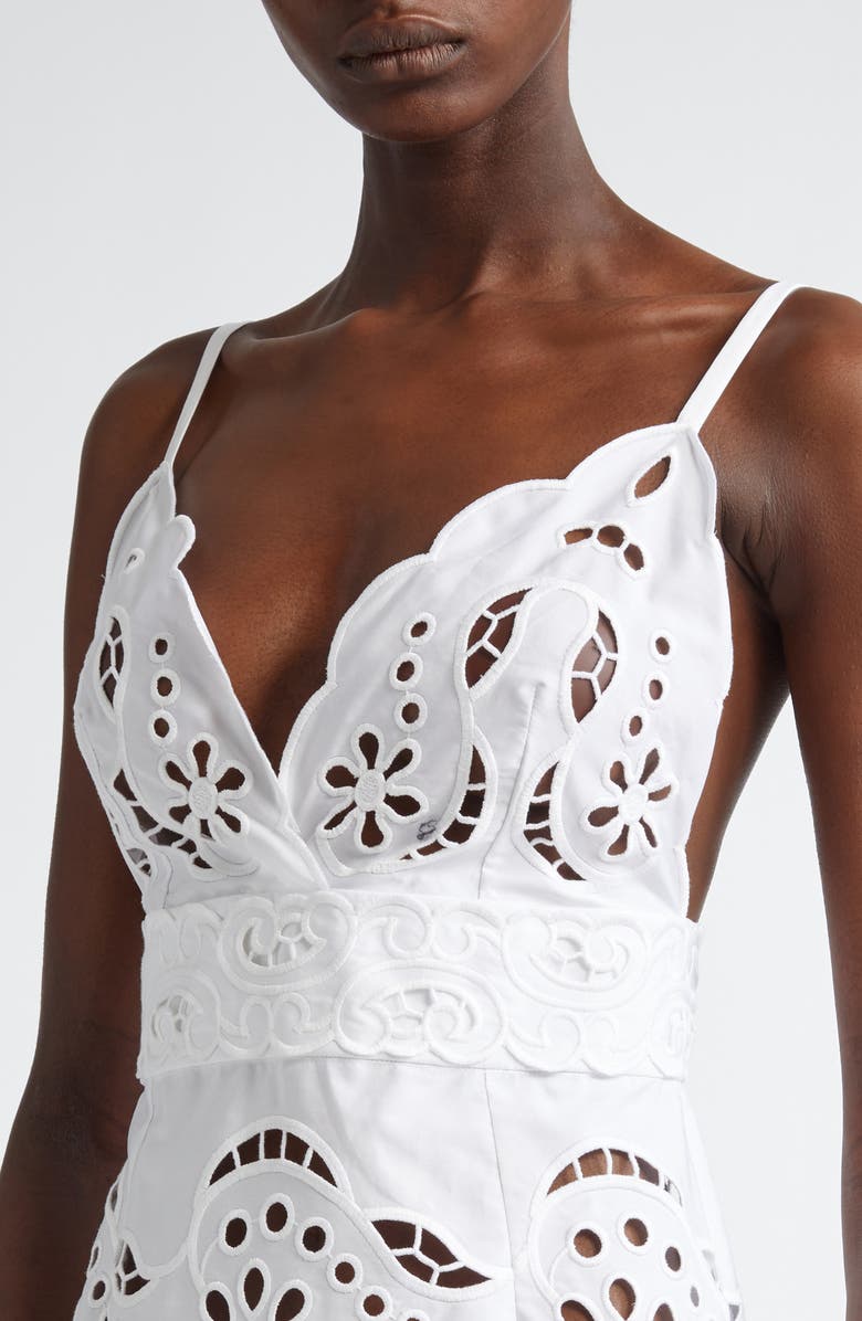 Dolce&Gabbana Embroidered Eyelet Minidress, Alternate, color, W0800 Bianco Ottico