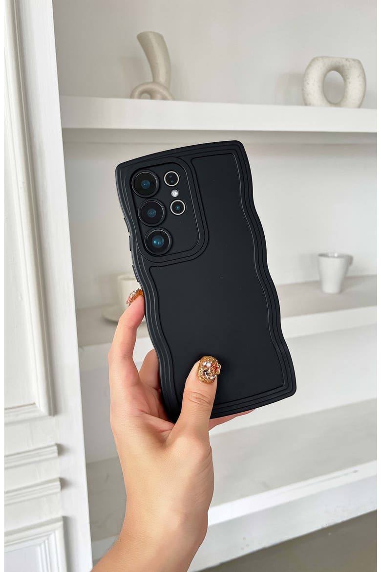 Black Wavy S24 Ultra Phone Case, Alternate, color, BLACK