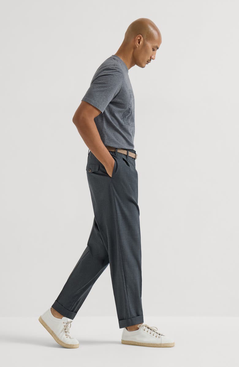 Brunello Cucinelli Virgin wool trousers, Alternate, color, Anthracite