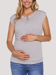 MOTHERHOOD MATERNITY Ruched Henley Muscle Tee