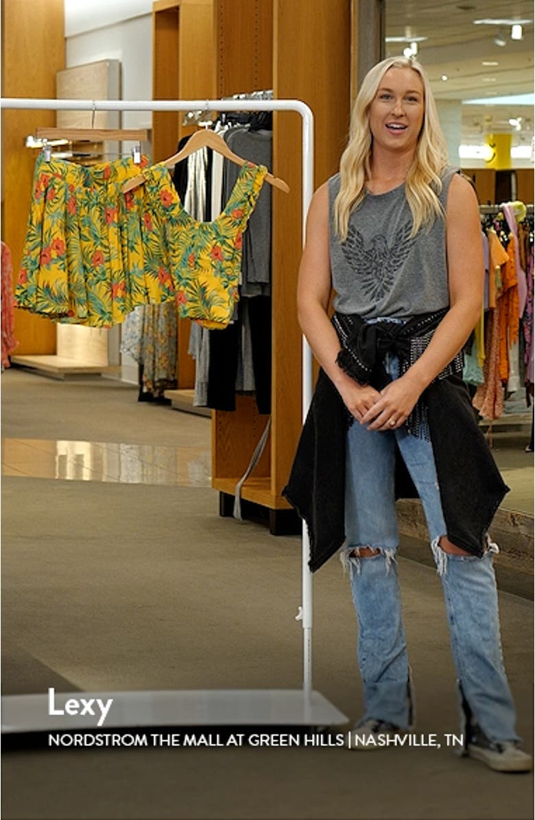 Kids' Tropical Print Crossback Crop Top & Skirt Set, sales video thumbnail