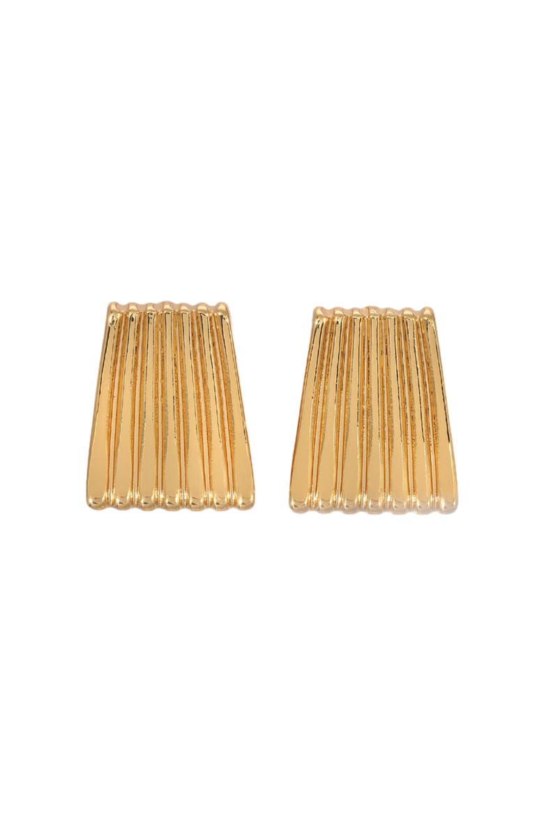 Ribbed Earrings, Main, color, Gold
