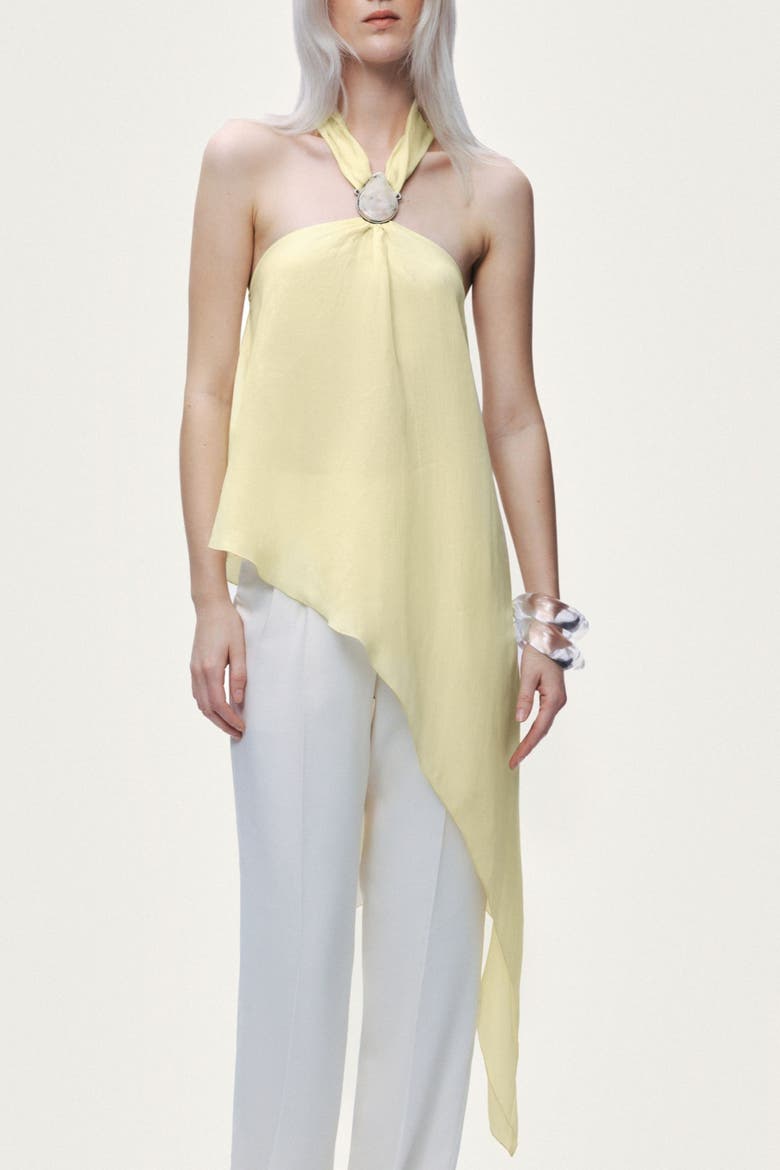 Sleeveless Halter Blouse, Alternate, color, Yellow