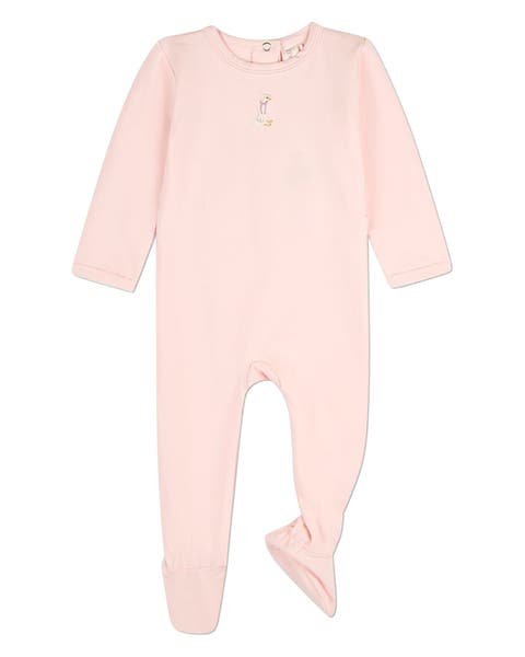 Baby Sitting Goose Embroidered Footie