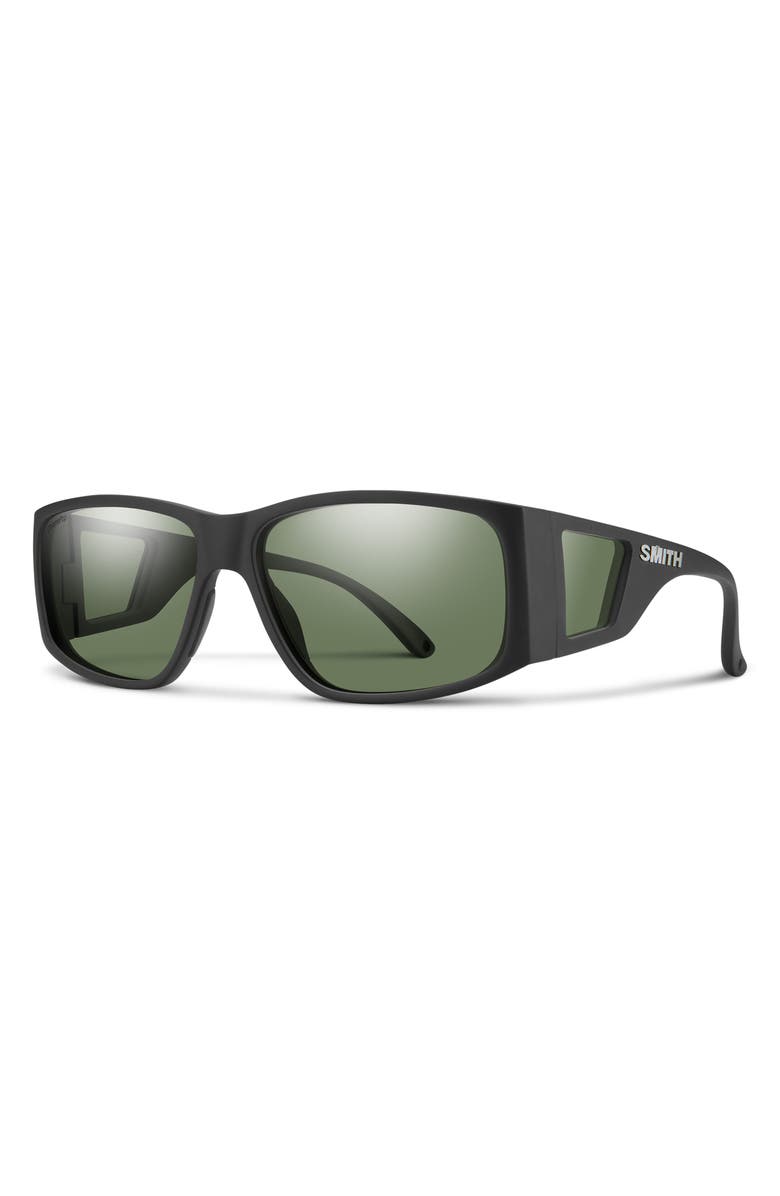 Smith Monroe Peak 62mm Oversize ChromaPop<sup>™</sup> Polarized Sunglasses, Alternate, color, Black / Chromapop Gray Green