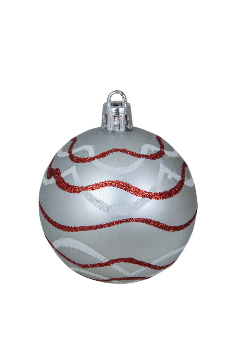 Northlight 12ct Red and Silver Shatterproof Shiny and Matte Christmas Ball Ornaments 2.25", Alternate, color,