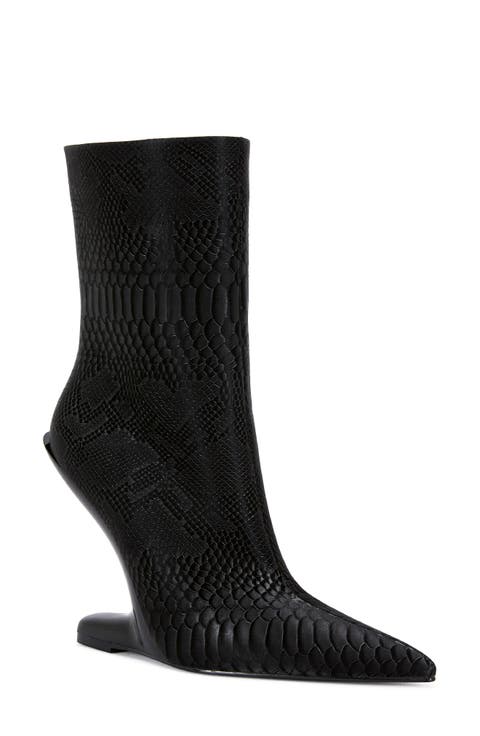 Glacielle Croc Embossed Heelless Bootie (Women)