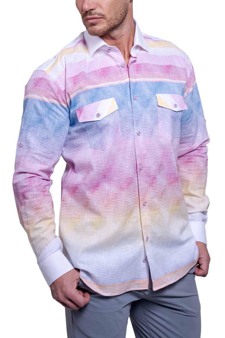 Archimedes Resistance Contemporary Fit Button-Up Shirt, Alternate, color, PURPLE
