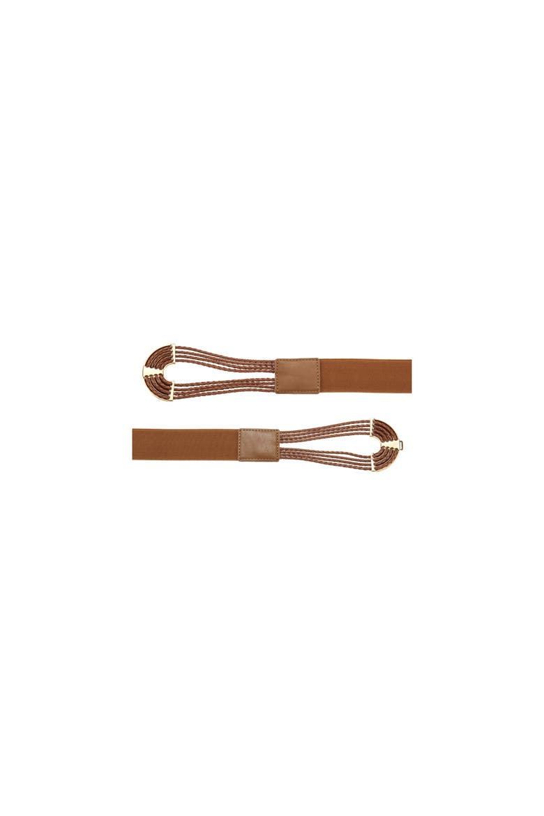 Symmetrical Buckle Waist Belt, Alternate, color, Brown
