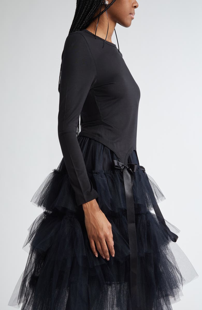 Simone Rocha Easy Bow Tails Long Sleeve T-Shirt, Alternate, color, 