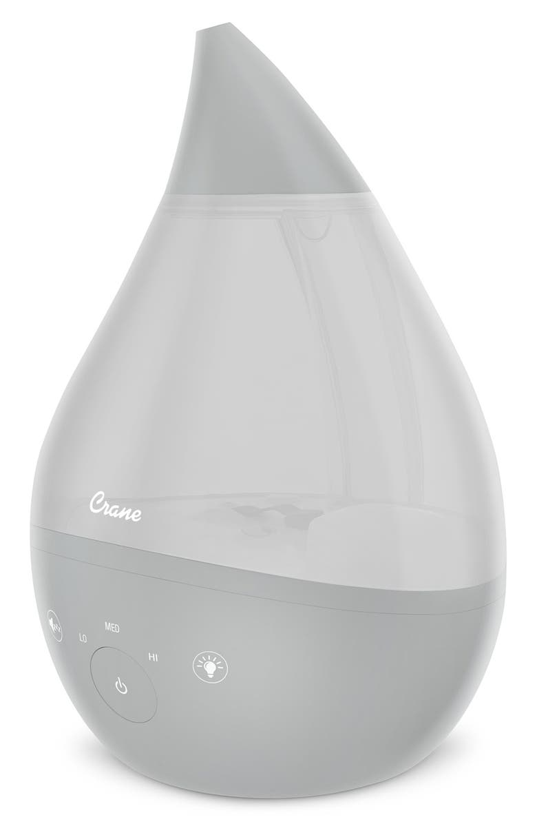 Crane Air Drop 2.0 4-in-1 1-Gallon Cool Mist Humidifier, Main, color, Grey