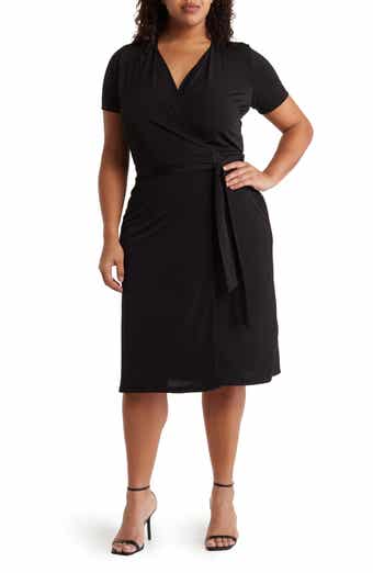 Renee C Solid Jersey Wrap Dress