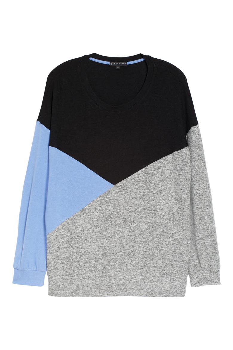 Colorblock Pullover, Alternate, color, BLACK/ BLUE LAVENDER/ GREY