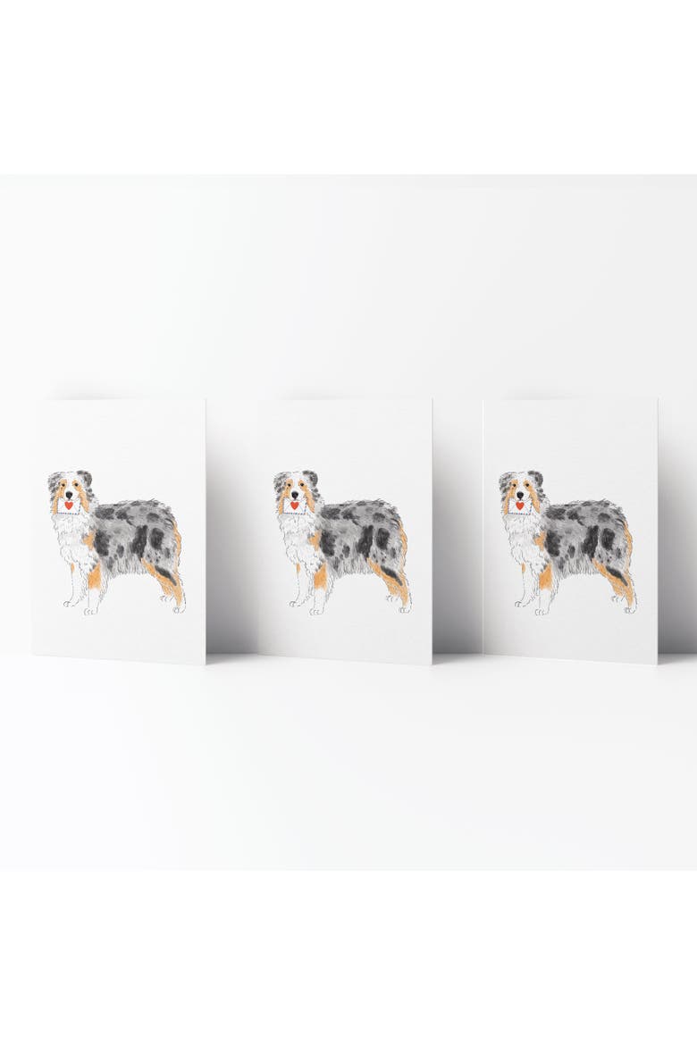 Love/Valentine's Greeting Card Pack (3ct) "Dog Love Mail Aussie", Main, color, Multi-Pack