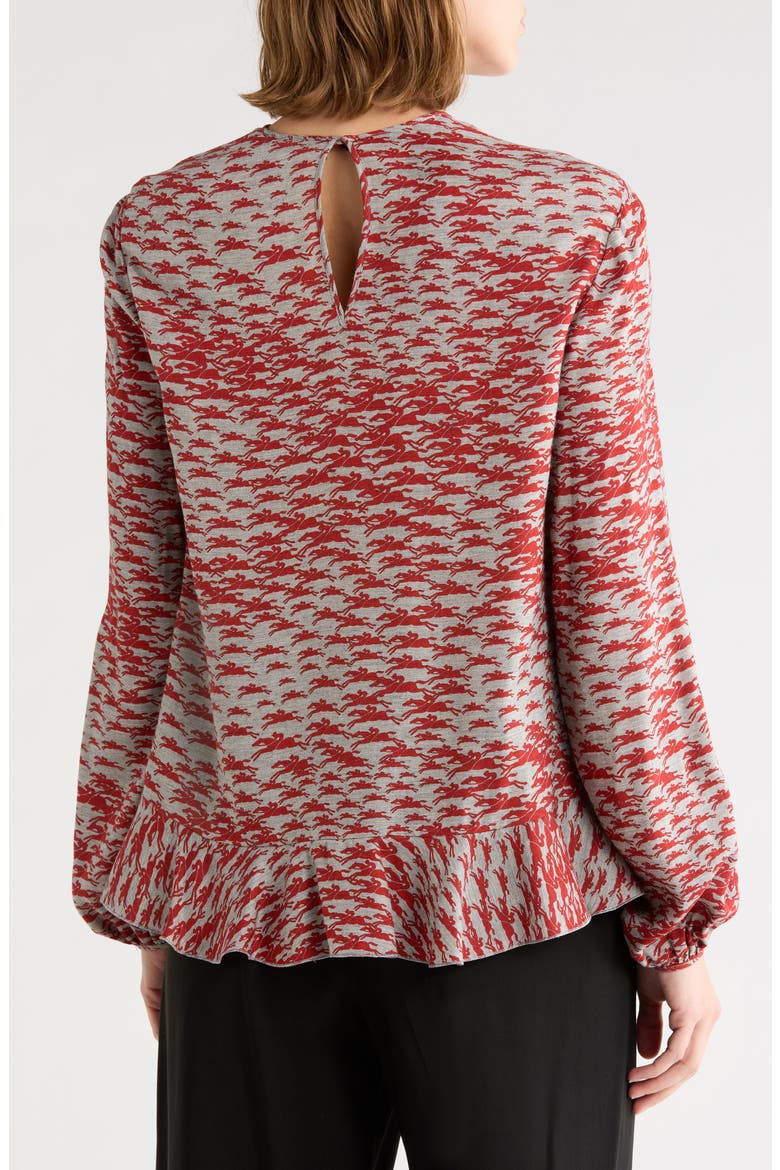 Logo Print Peplum Top, Alternate, color, RED