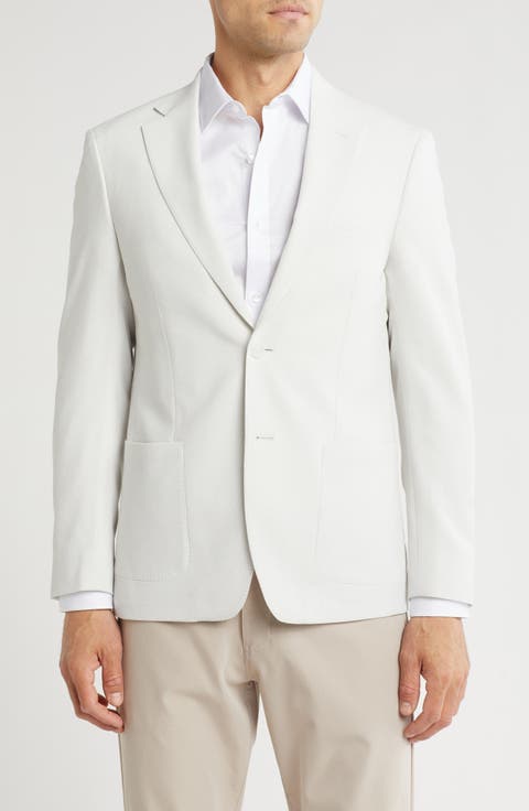 Solid Seersucker Stretch Sports Coat