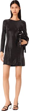 maje Mini rhinestone knit dress