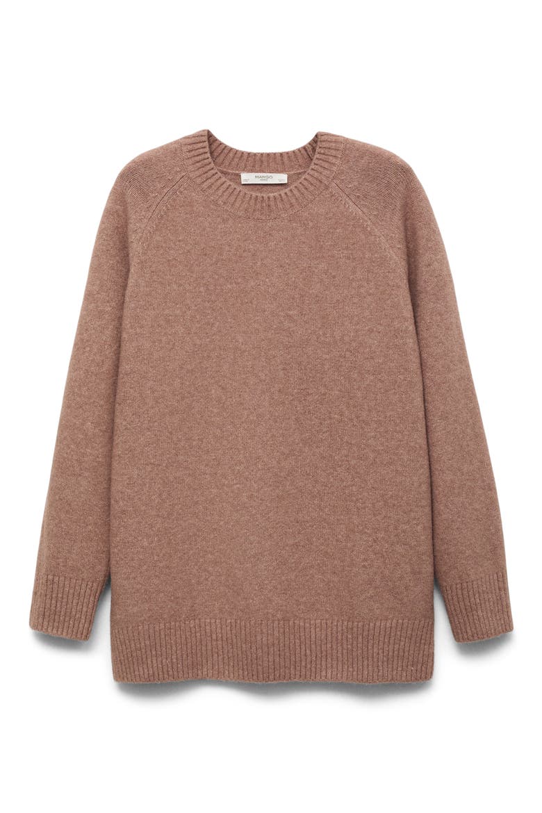 Crewneck Raglan Sleeve Sweater, Main, color, MEDIUM BROWN