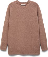 MANGO Crewneck Raglan Sleeve Sweater