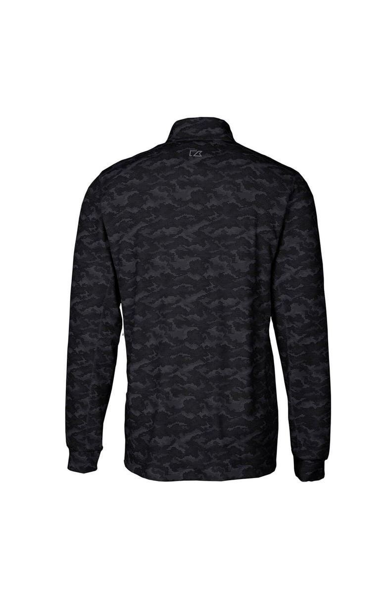Cutter & Buck Men's Cutter & Buck Black Delaware State Hornets Traverse Camo Print Stretch Quarter-Zip Pullover Top, Alternate, color, 