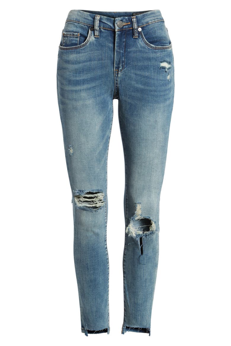 Distressed High Waist Skinny Jeans, Alternate, color, SHOT NOT