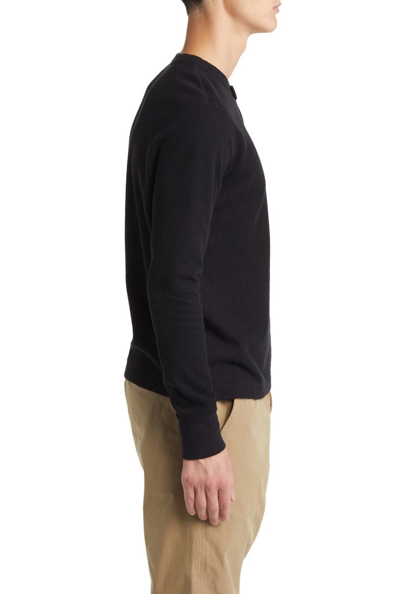 Cotton Double Knit Henley, Alternate, color, BLACK
