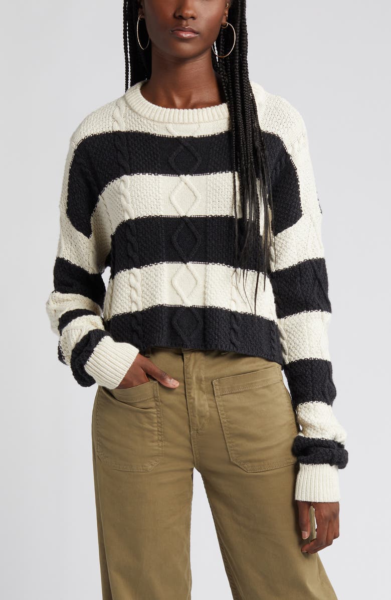 ASKK NY Stripe Crewneck Sweater, Alternate, color, 