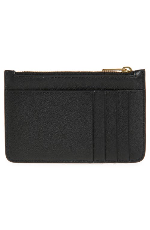 Shop Mansur Gavriel Leather Zip Card Holder In Black