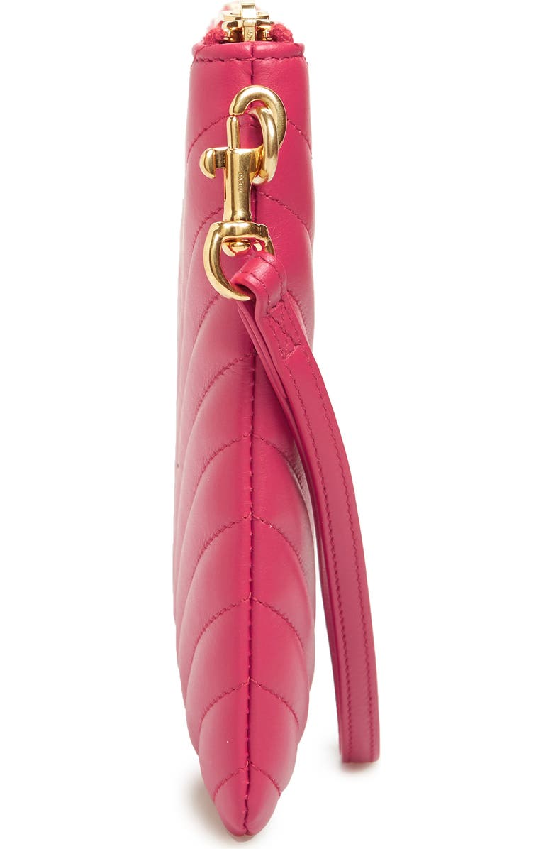 Saint Laurent 'Small Monogram' Print Leather Wristlet, Alternate, color,