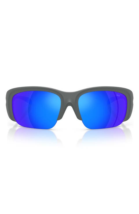 62mm Oversize Mirrored Pillow Sunglasses