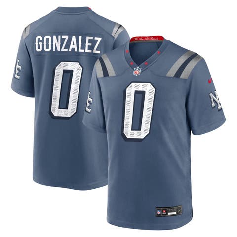 Men's Nike Christian Gonzalez Storm Blue New England Patriots 2025 Rivalries Collection Game Jersey
