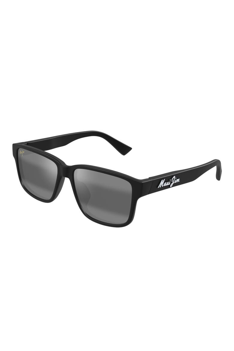 58mm PolarizedPlus2® Rectangular Sunglasses, Alternate, color, MATTE BLACK/ NEUTRAL GREY