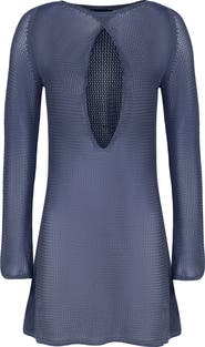 ViX Paula Hermanny Micah Long Sleeve Mesh Cover-Up Minidress