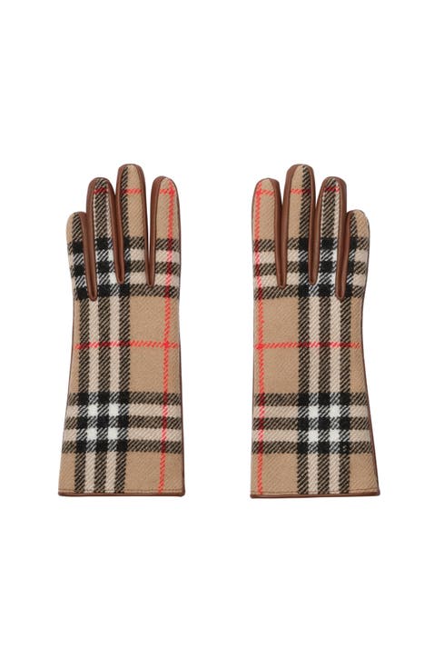Check Wool Gloves