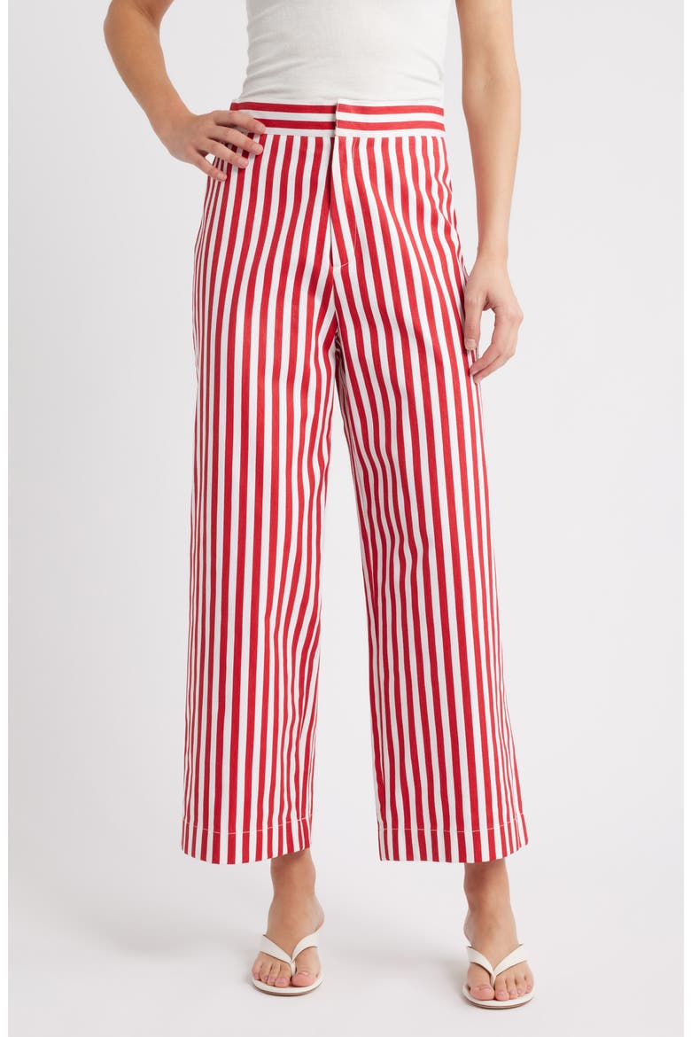 Keller Stripe Wide Leg Pants, Main, color, 60-CRIMSON RED